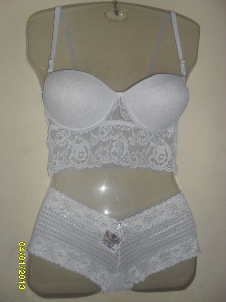 Conjunto rendão estampado sem bojo renda